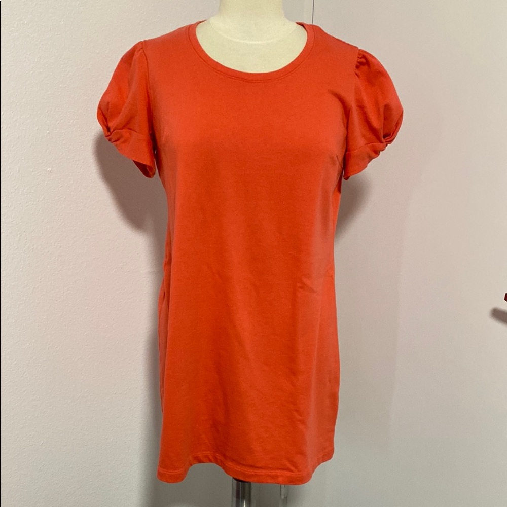 NINE WEST  T-shirt short sleeve dress cotton blend melon color